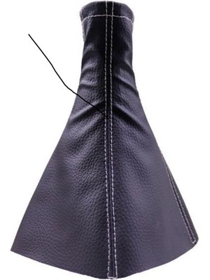 NW NessiWorld Tüm Araçlara Uyumlu Vites Körüğü Siyah Deri Gri Dikiş