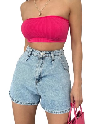 Denim Şort Cepli