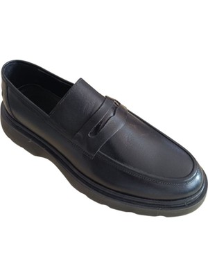 Liarca Onyx Erkek Siyah Hakiki Deri Makosen | Kalın Taban Loafer Günlük Klasik Ayakkabı | Yeni Sezon