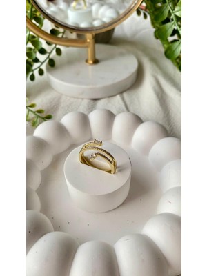 Vıp 14K Xuping Taşlı Sarmal Yılan Yüzük