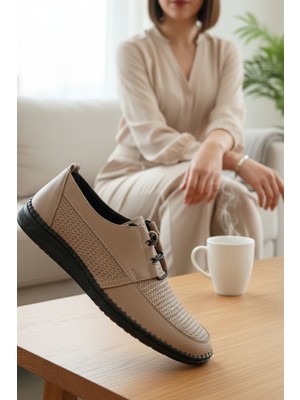 Enochhakiki Deri Desenli Klasik Bağcıklı Lastik Detaylı Erkek Ayakkabı