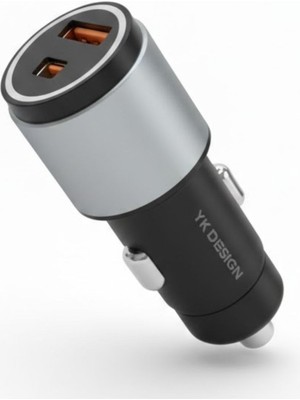 NW NessiWorld Buffer® Araç Içi Çakmaklığa Takılantype-C ve USB Girişli 2 Portlu Hızlı Şarj Adaptörü