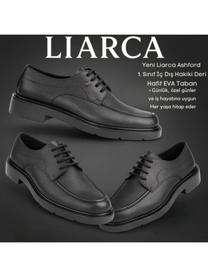 Liarca Ashford Siyah Hakiki Deri Klasik & Günlük Erkek Ayakkabı
