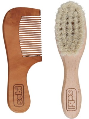 NW NessiWorld Sebi Bebe Doğal Keçi Kılı Fırça ve Tarak Seti