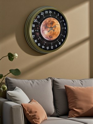 NW NessiWorld 40 cm Eskitme Metal 24 Saat Göstergeli Özel Tasarım Duvar Saati