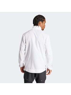 adidas Adizero Essentials Erkek Beyaz Koşu Rüzgarlık.-