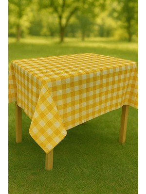 Masa Örtüsü & Piknik Örtsü -Raşel Kumaş 120 cm x 160 cm -Kare Desenli