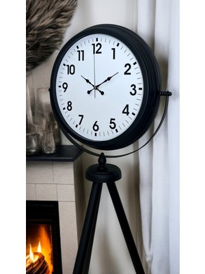 NW NessiWorld Siyah Tripod Ayaklı Dekoratif Saat
