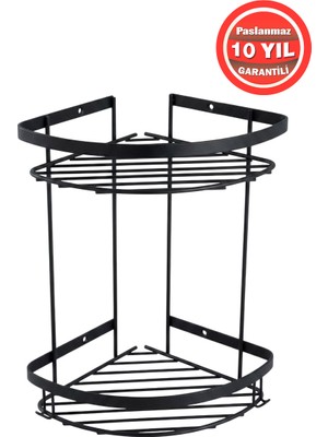 Banyom Home Clk Paslanmaz Çelik SUS304 Kalite Zerrin 2'li Şampuanlık Banyo Rafı