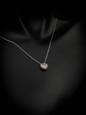 Işıltılı Aşk Pembe Kuvars Kalp 925 Ayar Gümüş Kolye