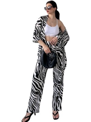 Alt Üst Takım Kimono- Zebra  Desenli