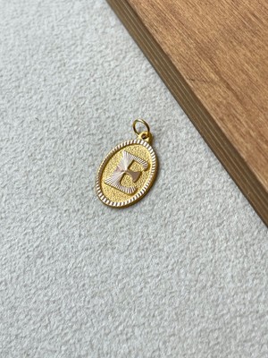 Rupen Kraft 14 Ayar Altın Oval Harf E Kolye Ucu Altın Oval E Harfi Kolye Ucu Altın Harf Altın Uç