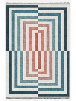 Kilim Home Mars 2189 Çizgili Renkli Moder Desenli Dokuma Taban Halı