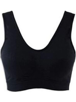 Ynt İthalat Siyah Dikişsiz Kadın Pedli Sütyen Korse - 704