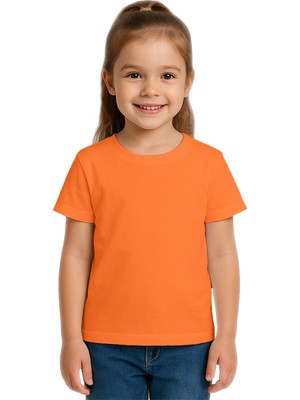 Sedirli Unisex Düz Renkli Çocuk Tişört Pamuklu Penye Kumaş