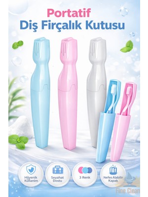 Fine Clean ( 3 Adet ) Diş Fırçası Kutusu Saklama Kabı Fırçalık