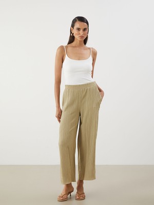Lc Waikiki Yeni Sezon Beli Lastikli Dokulu Kadın Pantolon