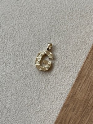 Rupen Kraft 14 Ayar Gramajlı Altın Kolye Ucu Füzyon 3 Boyutlu G Harfi Altın Kolye Ucu