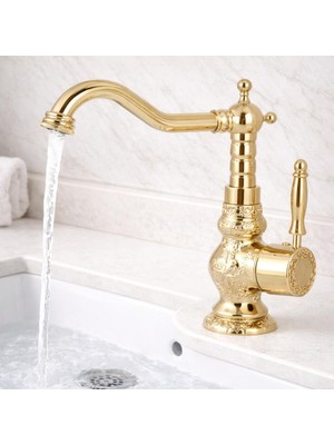 HT Prima Desenli Rustik Lavabo Bataryası