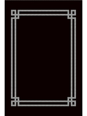 Kilim Home Mars 2063 Siyah Çerçeveli Klasik Dekoratif Pamuk Dokuma Halı Modeli