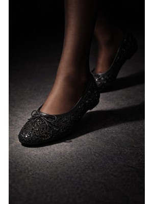 Slipcat Pullu Simli Payetli Toka Detaylı Kadın Şık Günlük Babet