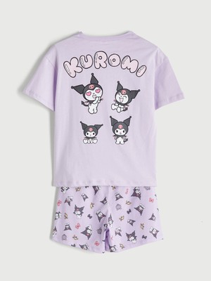 Lc Waikiki Yeni Sezon Bisiklet Yaka Kuromi Baskılı Kız Çocuk Şortlu Pijama Takımı