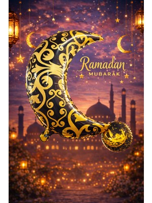 Pairla Ramazan Süsleri, Ramazan Süsü, Ramazan Süsleri Ay Şekilli Camili Folyo Balon