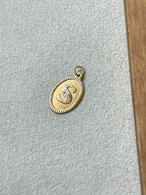 Rupen Kraft 14 Ayar Altın Oval Harf S Kolye Ucu Altın Oval S Harfi Kolye Ucu Altın Harf Altın Uç