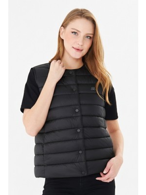 Pique Neslı Kadın Yelek Çıtçıt Kapamalı Şişme Yelek