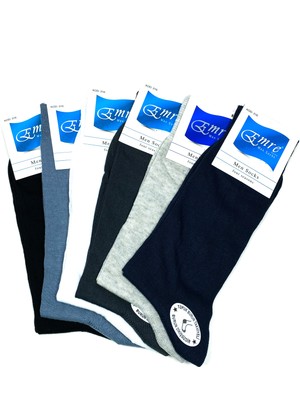 Vexor Penye Yazlık Erkek Çorap Burun Dikişsiz Takviyeli Topuk ve Burun 6 Çift