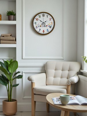 NessiWorld 36 cm Kahverengi Çocuk Odası Duvar Saati