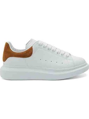 Mcqueenoversized Beyaz Erkek Deri Sneaker Turuncu