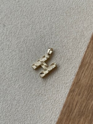 Rupen Kraft 14 Ayar Gramajlı Altın Kolye Ucu Füzyon 3 Boyutlu H Harfi Altın Kolye Ucu