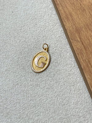 Rupen Kraft 14 Ayar Altın Oval Harf G Kolye Ucu Altın Oval G Harfi Kolye Ucu Altın Harf Altın Uç