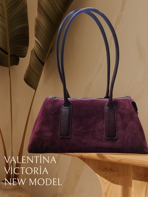 Valentina Victoria Hakiki Deri  Super Kullanışlı Yeni Nesil Taksa Şeklinde Kadın Omuz  Çanta