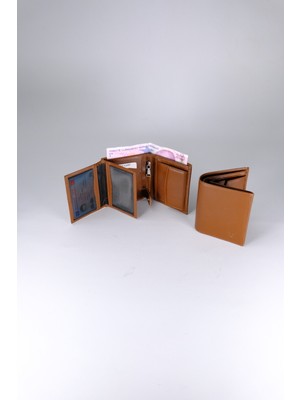 Boleine Erkek Deri Cüzdan Pontos BL2004 Taba