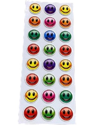Ticon Puffy Sticker Gülen Yüz Renkli - 3 Adet