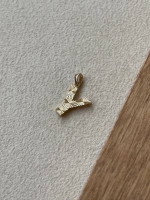 Rupen Kraft 14 Ayar Gramajlı Altın Kolye Ucu Füzyon 3 Boyutlu Y Harfi Altın Kolye Ucu