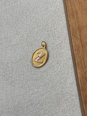 Rupen Kraft 14 Ayar Altın Oval Harf Z Kolye Ucu Altın Oval Z Harfi Kolye Ucu Altın Harf Altın Uç