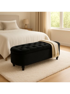 arge demo Simple Uzun ve Derin Sandıklı Puf Bench Çok Amaçlı Dekoratif Puf