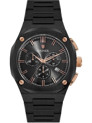 Wainer WA.10000-C Erkek Kol Saati – Çelik Kasa, Siyah Kadran, Swiss Quartz Mekanizma