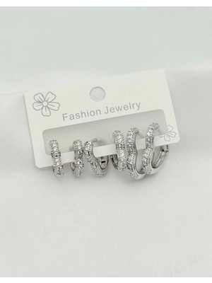 Çelik Kalp Set Küpe