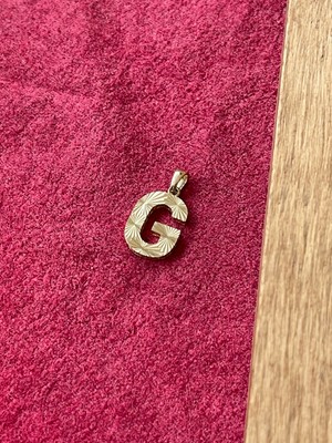 Rupen Kraft 14 Ayar Gramajlı Altın Kolye Ucu Füzyon 3 Boyutlu G Harfi Altın Kolye Ucu