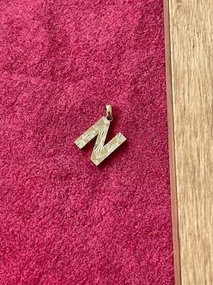 Rupen Kraft 14 Ayar Gramajlı Altın Kolye Ucu Füzyon 3 Boyutlu N Harfi Altın Kolye Ucu