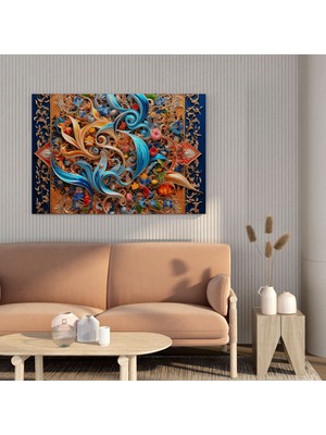 Popcas  Kutsal Kuran Kanvas Tablo - Klasik Hat - Kutsal Kuran Kanvas Tablo Duvar Sanatı