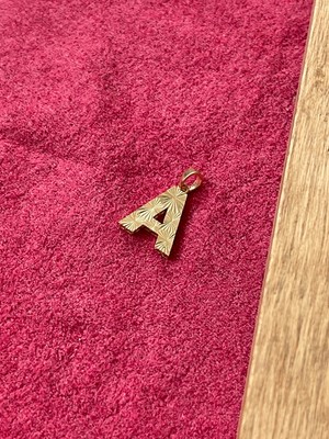 Rupen Kraft 14 Ayar Gramajlı Altın Kolye Ucu Füzyon 3 Boyutlu A Harfi Altın Kolye Ucu