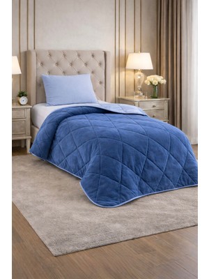 "yastık Kılıfı Hediyeli" Tek Kişilik Çift Taraflı 155X215 Lüx Welsoft Yorgan Gri