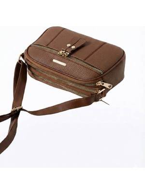 Alr Moda Trio Kadın 4 Bölmeli A Kalite Suni Deri Fermuarlı Çapraz Omuz Çantası