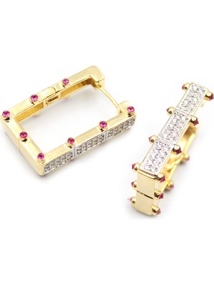 Vexor Taşlı Serenay Küpe - Altın