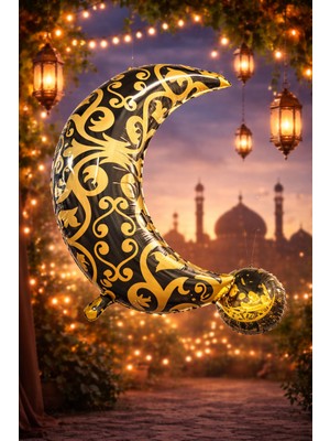 Pairla Ramazan Süsleri, Ramazan Süsü, Ramazan Süsleri Ay Şekilli Camili Folyo Balon